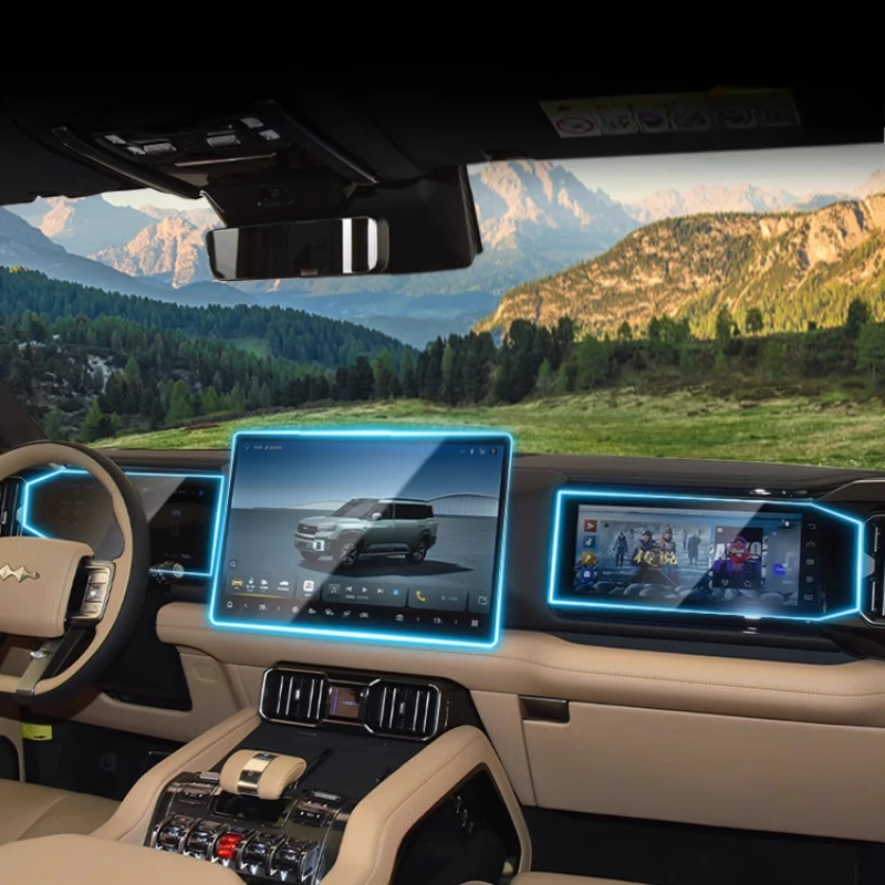 Para BYD Equation Leopard 8 película templada automática Control Central instrumento de navegación Protector de pantalla copiloto suministros interiores