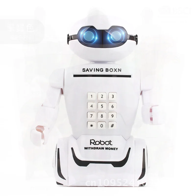 

Robot Theme Creative Desk Lamp with Piggy Bank Kids Password Box Toy Gift for Boys Modern Minimalist ABS Material Color Box