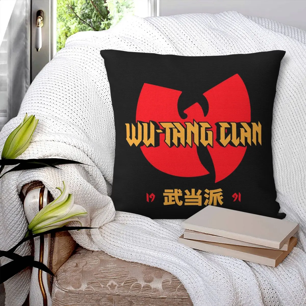 Wu Tang Clan Logo Square Pillowcase Cushion Cover Pillow Case Throw Pillow Cover for Home Sofa Living Room