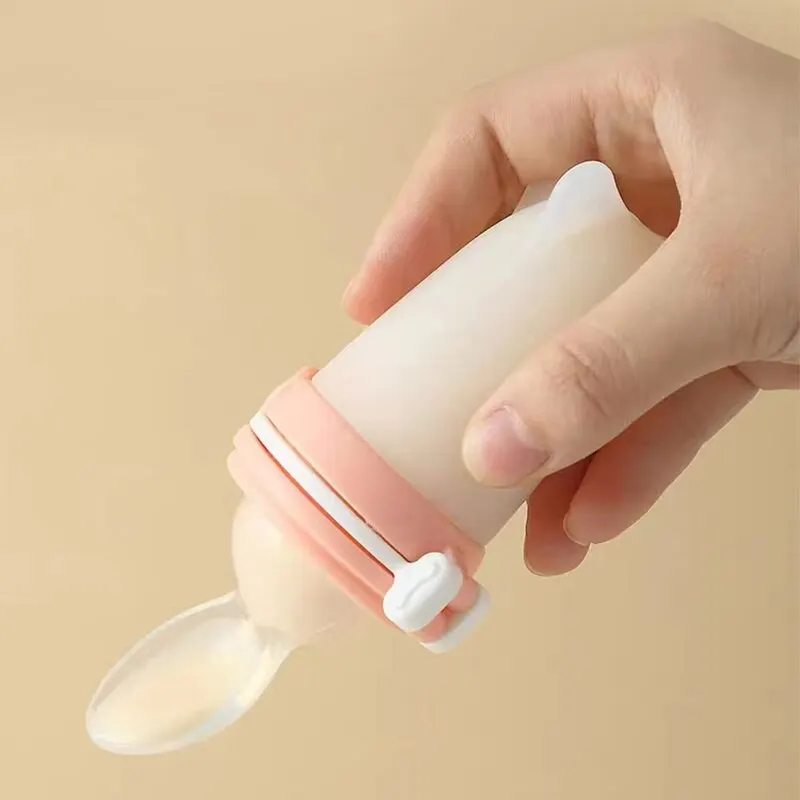 1PCS Baby Spoon Feeder Silicone Spoon Feeding Medicine Baby Cutlery