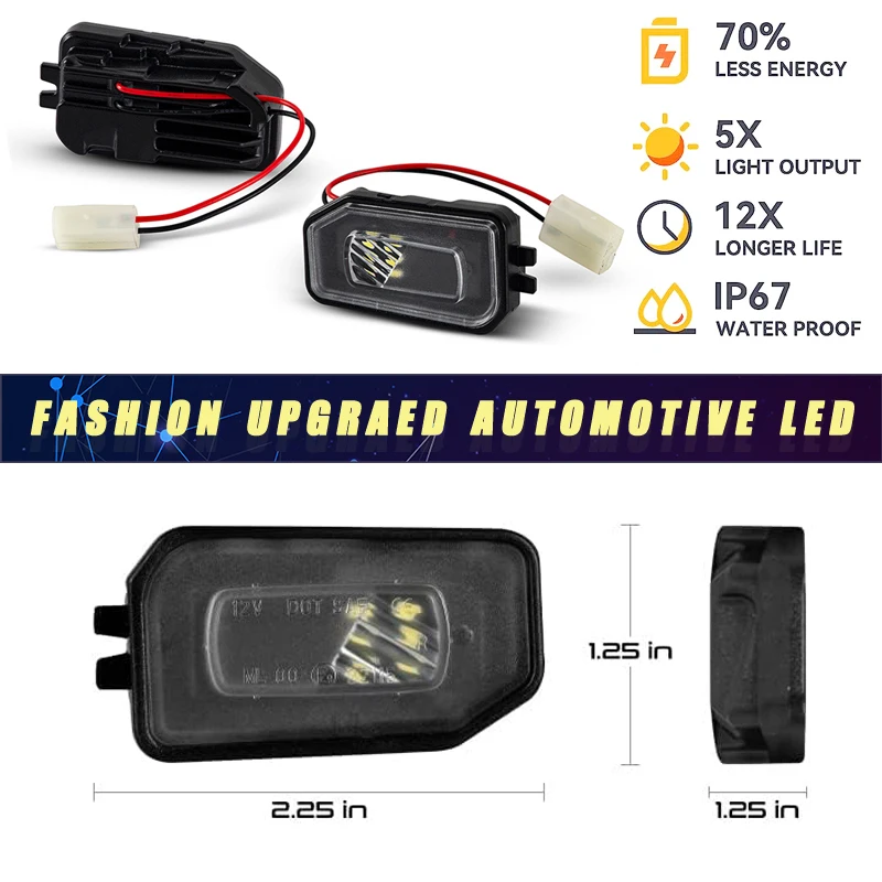2Pcs LED Under Side Mirror Lights Puddle Lamps For Mercedes Benz W205 C300 W213 W222 W177 C217 X247 X253 C257 C190 GLC300 GLS450