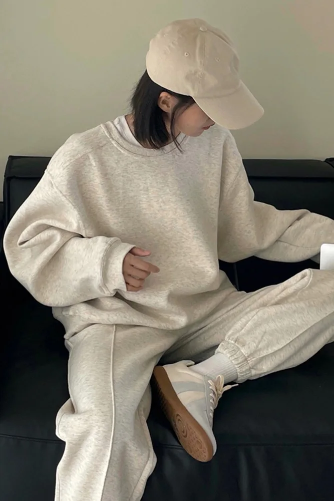 2023 Korean Spring Autumn woman 2-Piece Sets Girl Pullover Sweater Clothes Cotton Suit Sports Pants Trousers 2pcs tracksuits