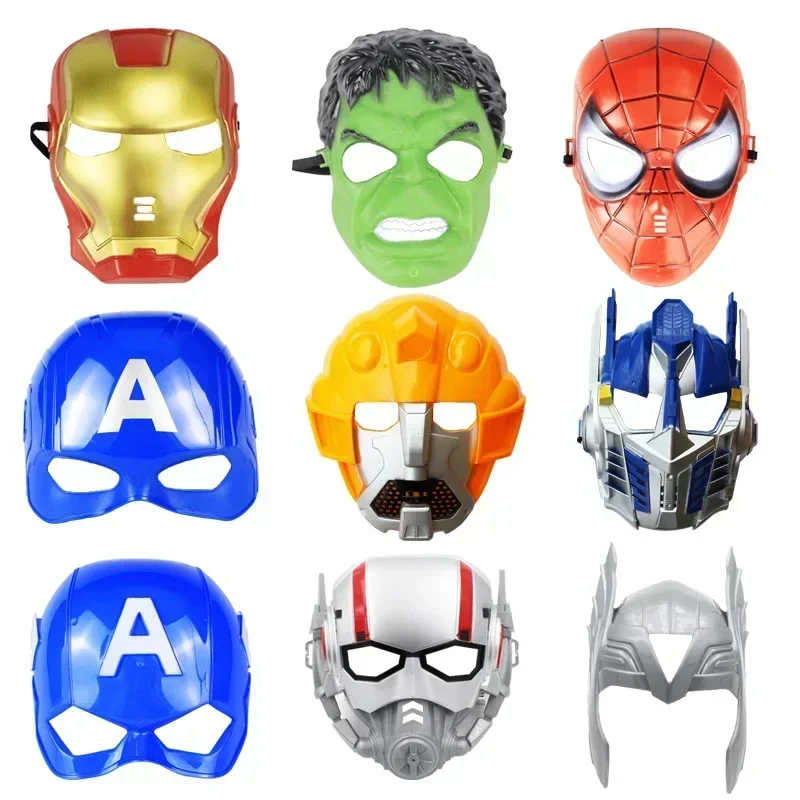 2024 Marvel Movie Children's Cartoon Toy Anime Spider Man Iron Man Captain USA Hulk Cosplay Full Face Non Luminous Disguise Mask