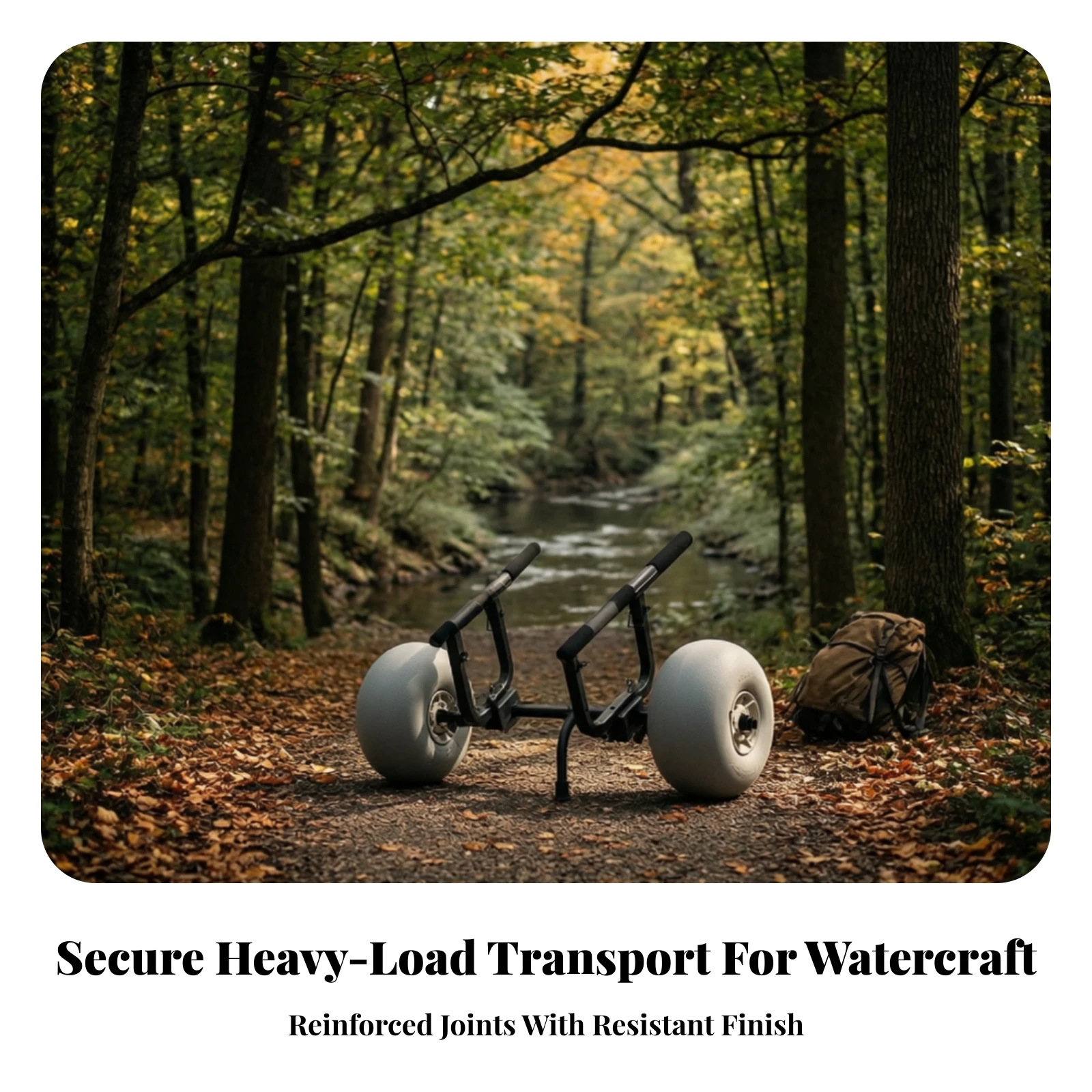 Kayak Cart with Balloon Wheels Heavy-Duty Paddleboard Transport Cart Dolly Adjustable Carrier Soft Sand for Kayakers, Beach
