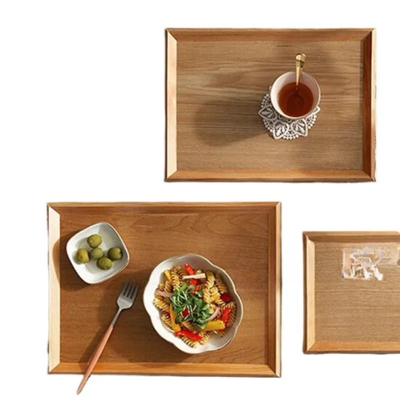 Cafe wooden tray, bread tray, cake bakery plate, storage tray