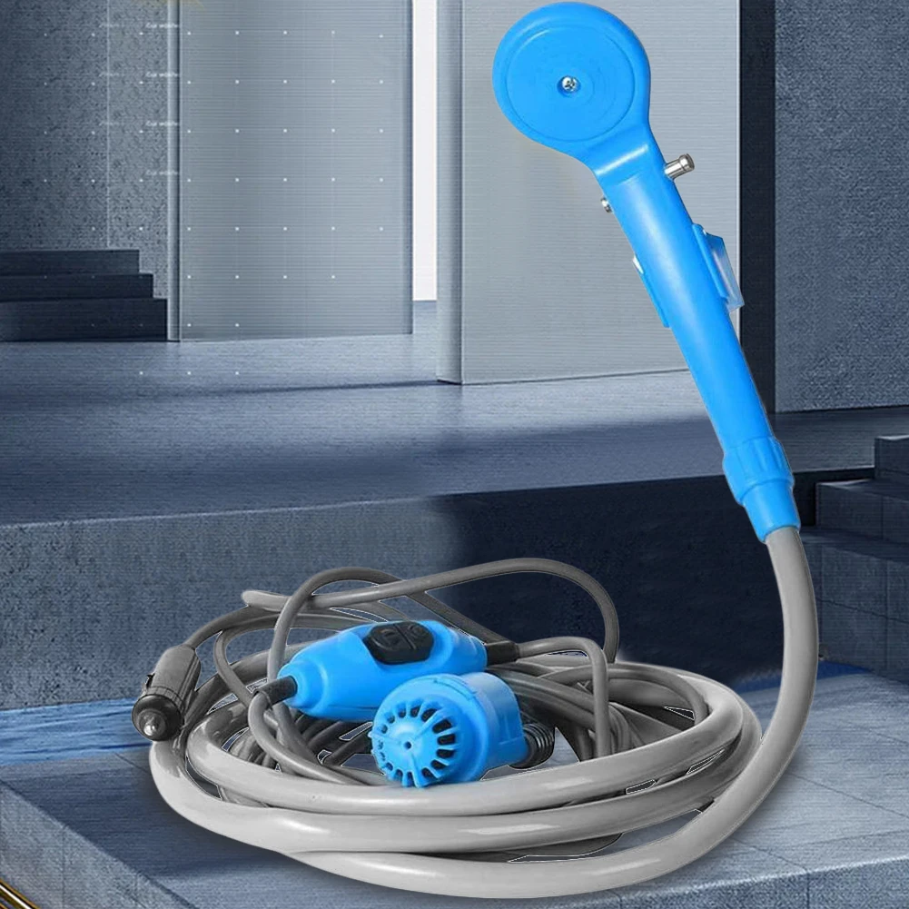 12V Electric Shower Folding Bucket Universal Electric Shower Pump Multipurpose Car Washing Tool for Hiking Travel Beach