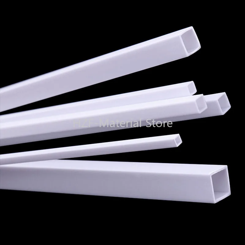 10/20Pcs Length 500mm ABS Hollow Square Tube Pipe DIY Manual Building Sand Table Model Material 3x3/4x4/5x5/6x6/8x8/10x10mm