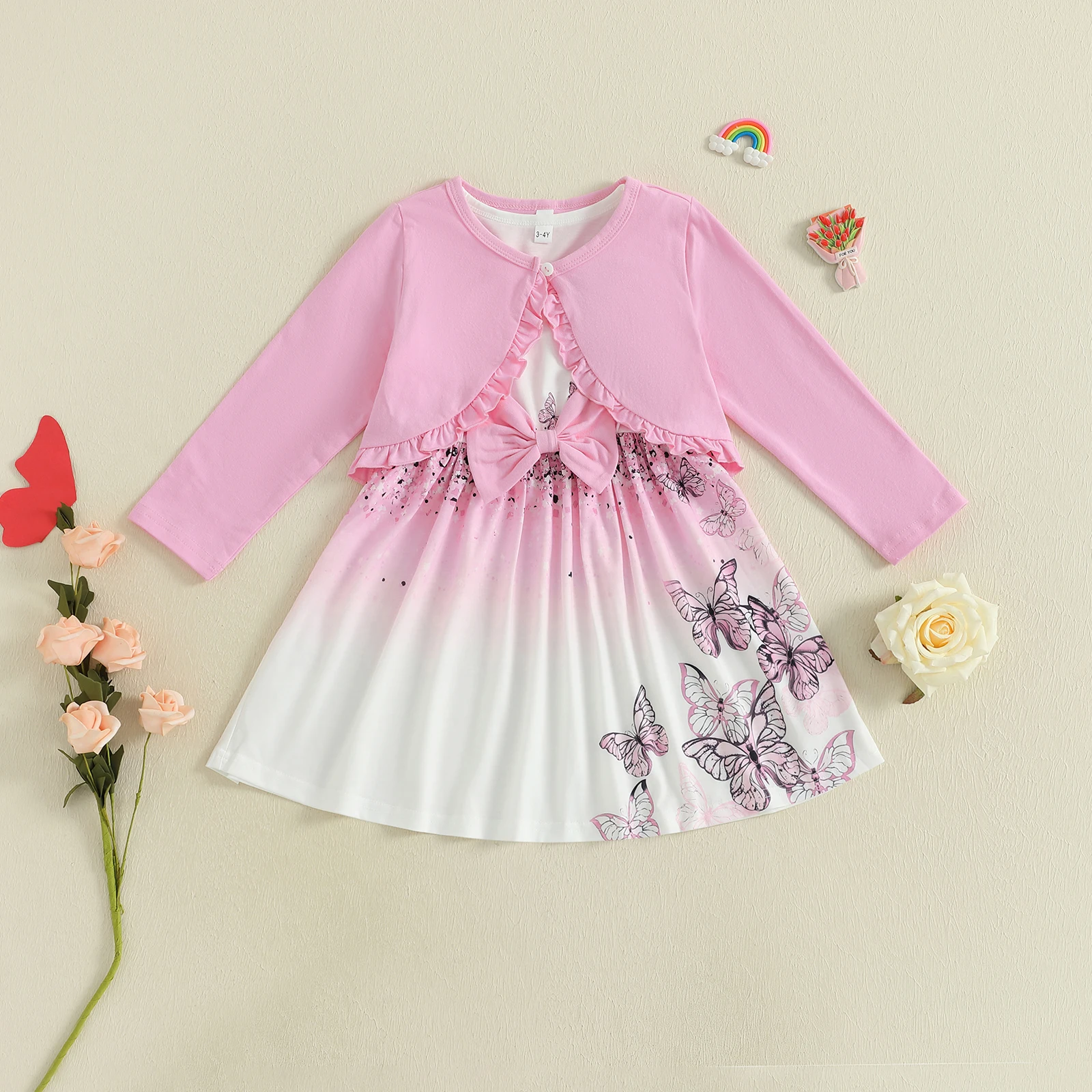 女の子の冬の2ピース衣装居心地の良いニットセーター、お揃いのチェック柄スカートセットとポンポン帽子付き、寒い天候用