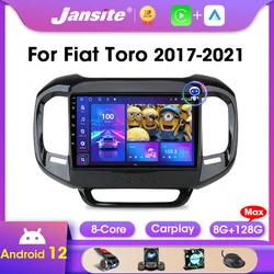 Jansite-fiat toro用マルチメディアcarplay,Android 12,ラジオ,ビデオ,ステレオ,GPS, 4g,ヘッドユニット,2ディン,2017-2021