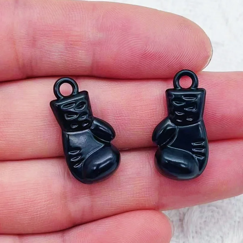 10 pieces of alloy boxing gloves fist talismans multi-color jewelry pendants necklaces DIY handmade accessories
