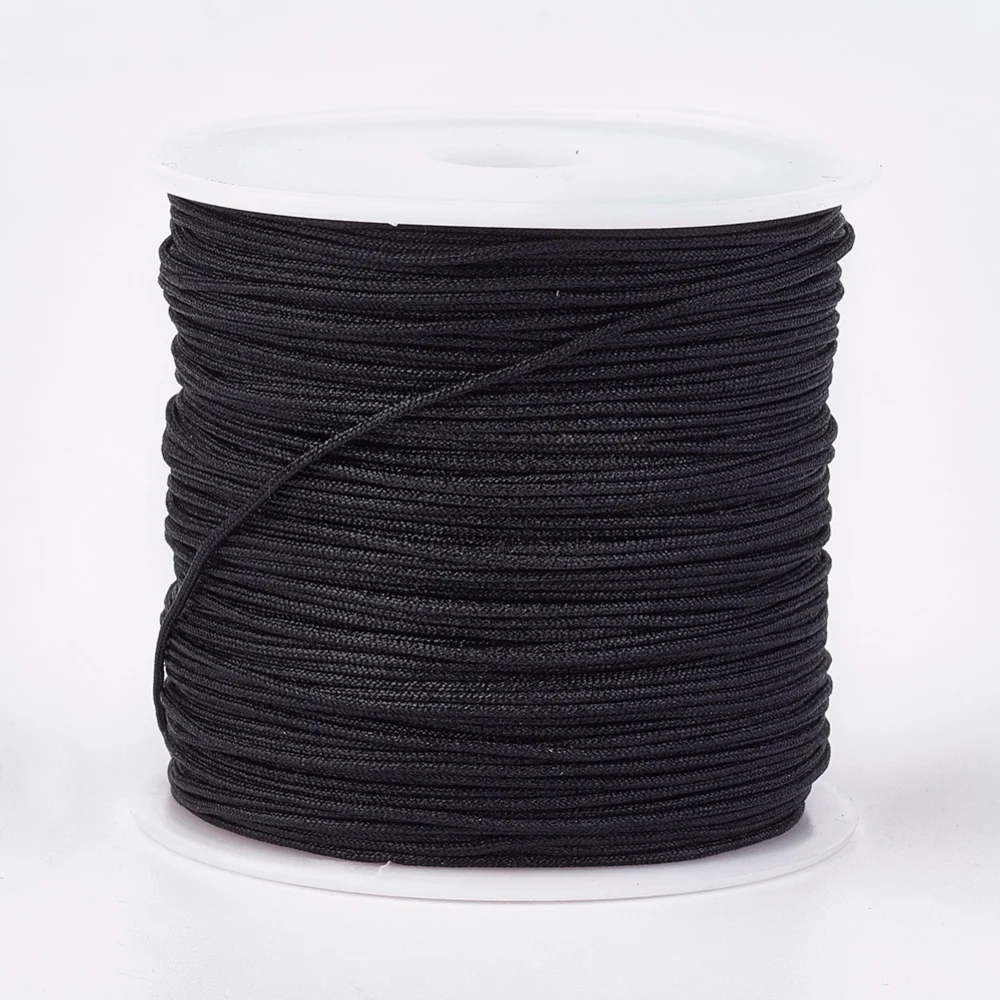 

1roll Nylon Thread Nylon Jewelry Cord for Custom Woven Jewelry Making Black 0.8mm 49.21 yards(45m)/roll