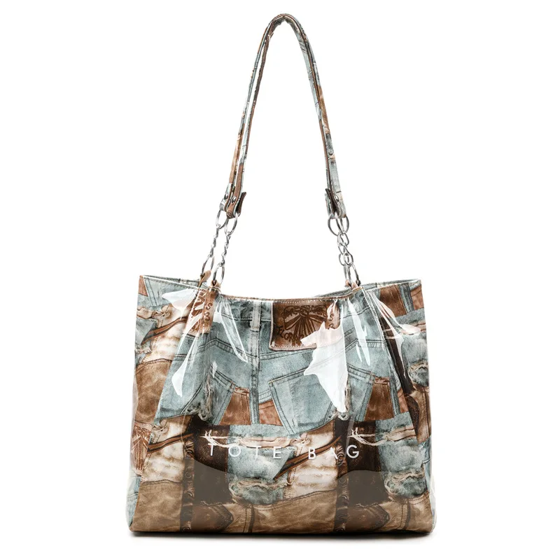 

2025 New Fashion Women's Shoulder Bag Retro Aesthetic Printing Large Capacity Tote Bag Luxury Commuter Underarm Shoulder Bag