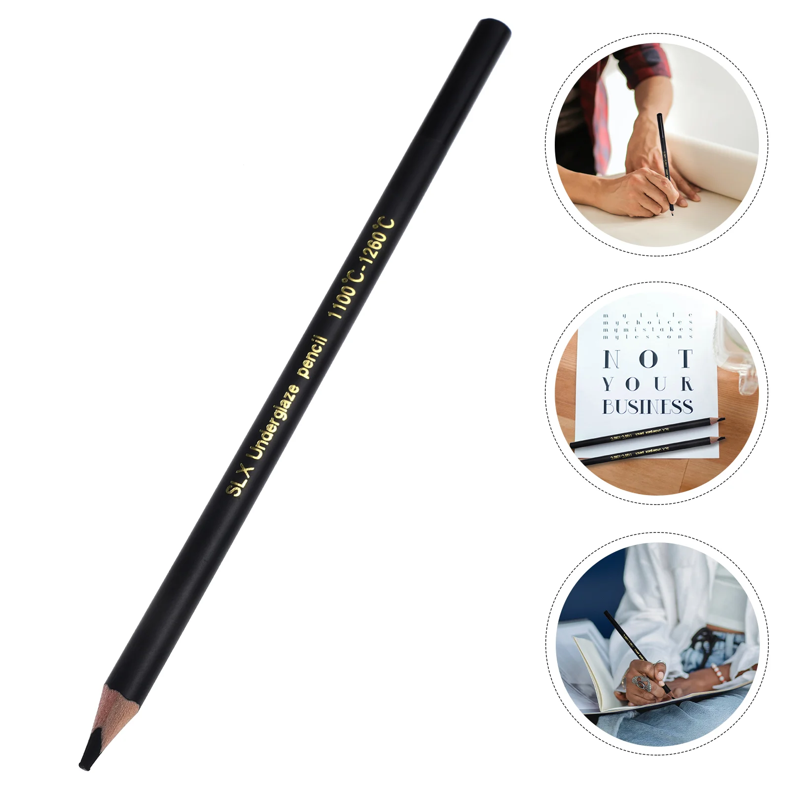 2 Pcs Underglaze Pencil DIY Practical Black Pens Pencils Multifunctional for Pottery Drawing Decorative Decorate