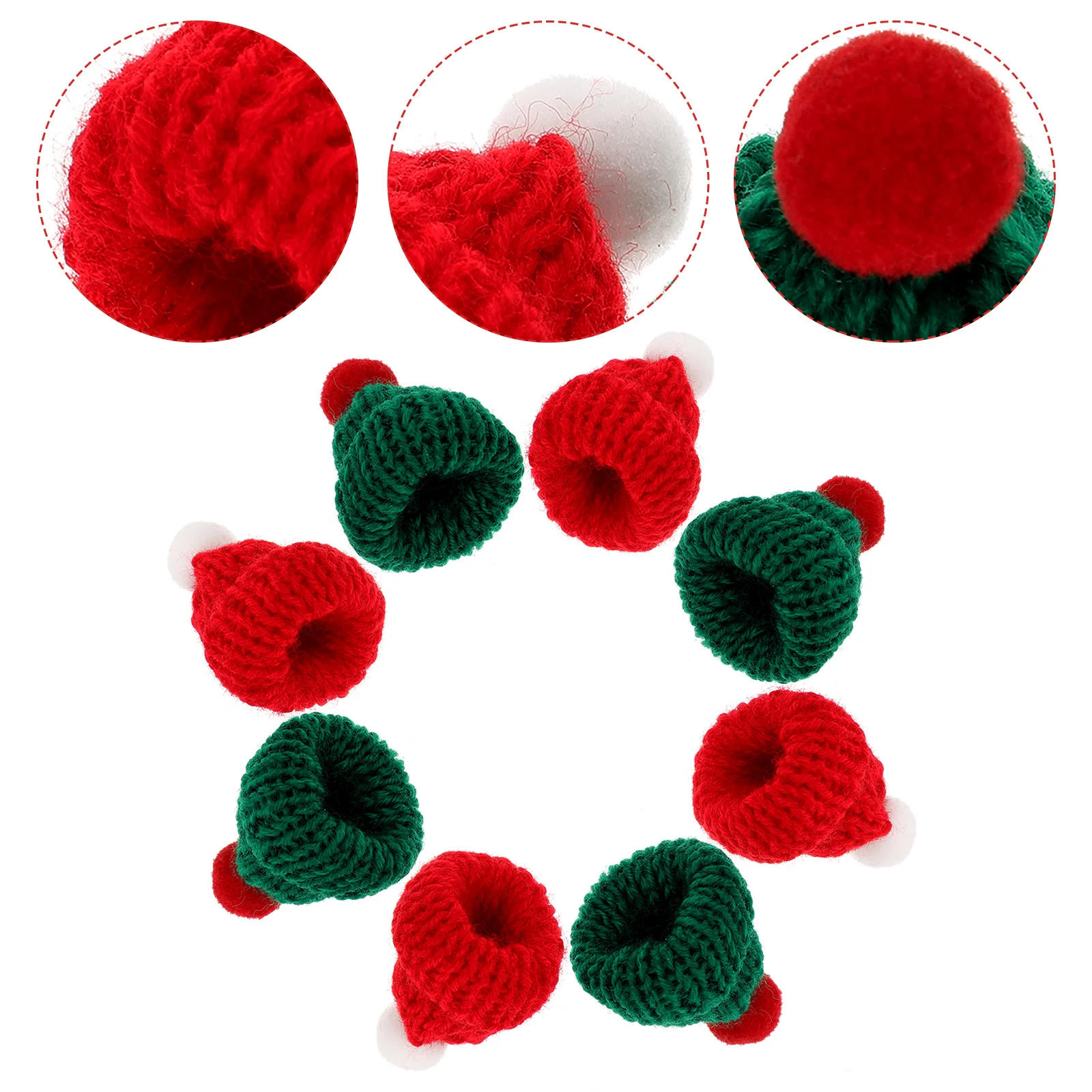 

24 Pcs Hat Mini Beanie Party Supplies Miniature Yarn Christmas Bottle Topper Xmas Hats