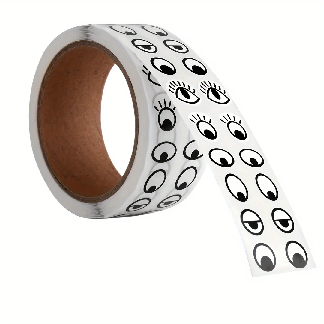 1000pcs/1roll Eye Stickers Labels, Self Adhesive Stickers for DIY Handmade Arts And Crafts, Home Easter Decoration Halloween