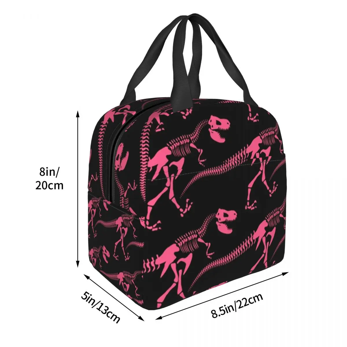 Pink Dinosaur Fossils Unearthed Insulated Lunch Bag for Women Office Cooler Thermal Food Box Tote Portable Lunch Boxes Container view 6