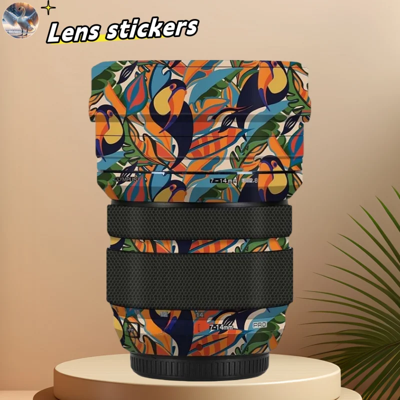 for Olympus 7-14 F2.8 Camera Lens stickers, precision cut wear-resistant protective film, DIY skin