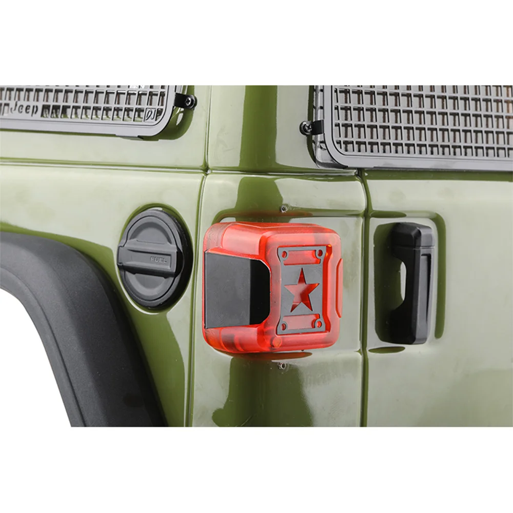 Embellecedor de luz trasera de Metal, cubierta de luz trasera, pieza decorativa para AXIAL SCX6 Jeep J1/6 coche trepador de control remoto, actualización