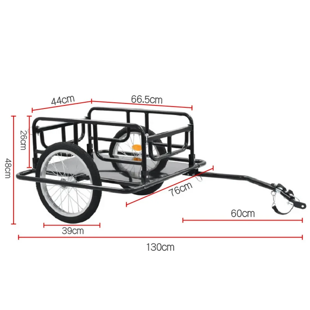 Foldable Cargo Bicycle Trailer Outdoor Riding Rear-mounted Cargo Bucket Bicycle Traction Tool Cart