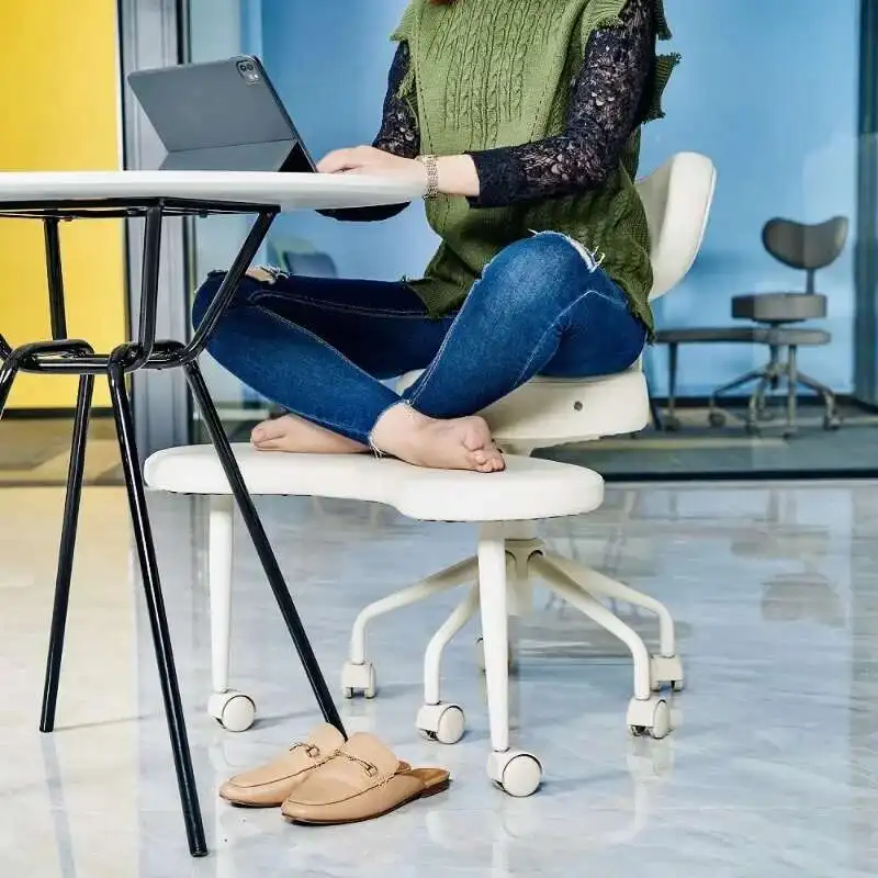 

Portable Wheel Backrest Dining Chairs Set Removable Yoga Stool Multifunctional Round Footrest Modern Office Living Room Stools