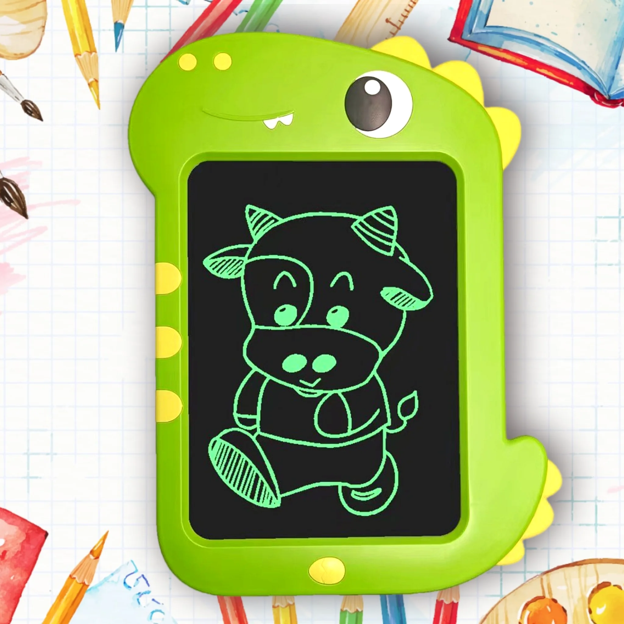 

LCD Colorful Cute Drawing Tablet for Kids Travel Games Activity Erasable with the Lock Do Math