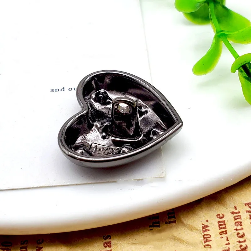 6PCS Love Design Metal Rhinestone Button For Coat Sewing Accessories Scrapbooking Clothing Craft Handmade Diamond Buttons