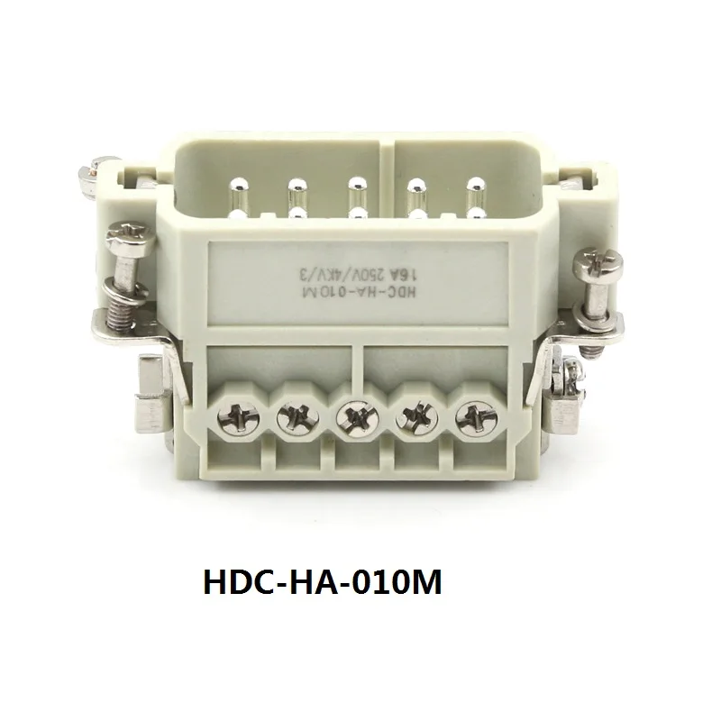 male inserts and female inserts of HDC-HA-010/016/032 heavy duty connectors Rated voltage 250V and rated current 16A