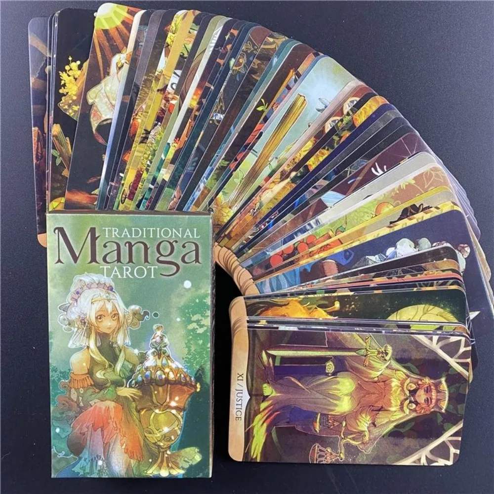 Traditional Manga Tarot Cards English Oracle Cards Women Girls Tarot Deck Board Game