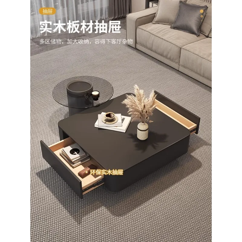 Enjoy life Furniture Minimalist modern design coffee table for living room quadrate black corner Service tables coffee mesas