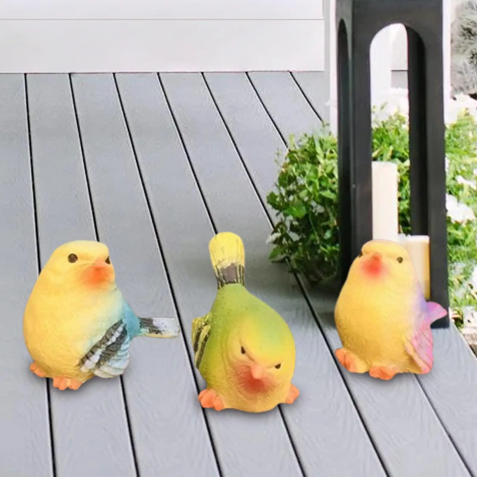 3x Miniature Bird Decorative Figurines Animal Model Toys Realistic Cake Toppers Bird Figures for Lawn Outdoor Tabletop Patio