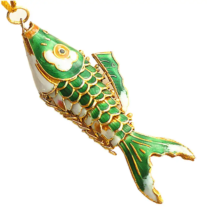 

Handmade Vintage 5cm Big Fish Charms DIY Jewelry Making Pendants Chinese Cloisonne Enamel Goldfish Animal Accessories