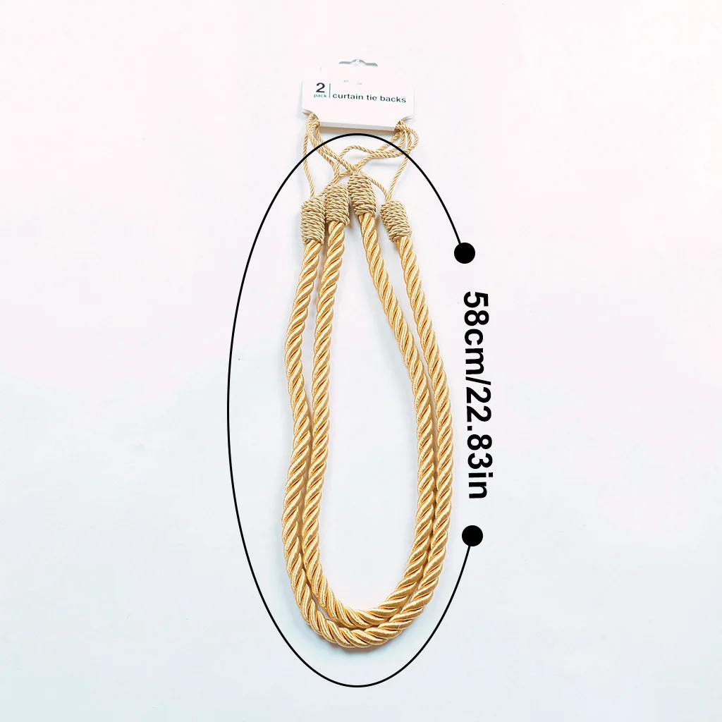 2Pcs Handmade Weave Curtain Tieback Curtain Holder Clip Buckle Rope Home Decorative Room Accessories Curtain Tie Backs