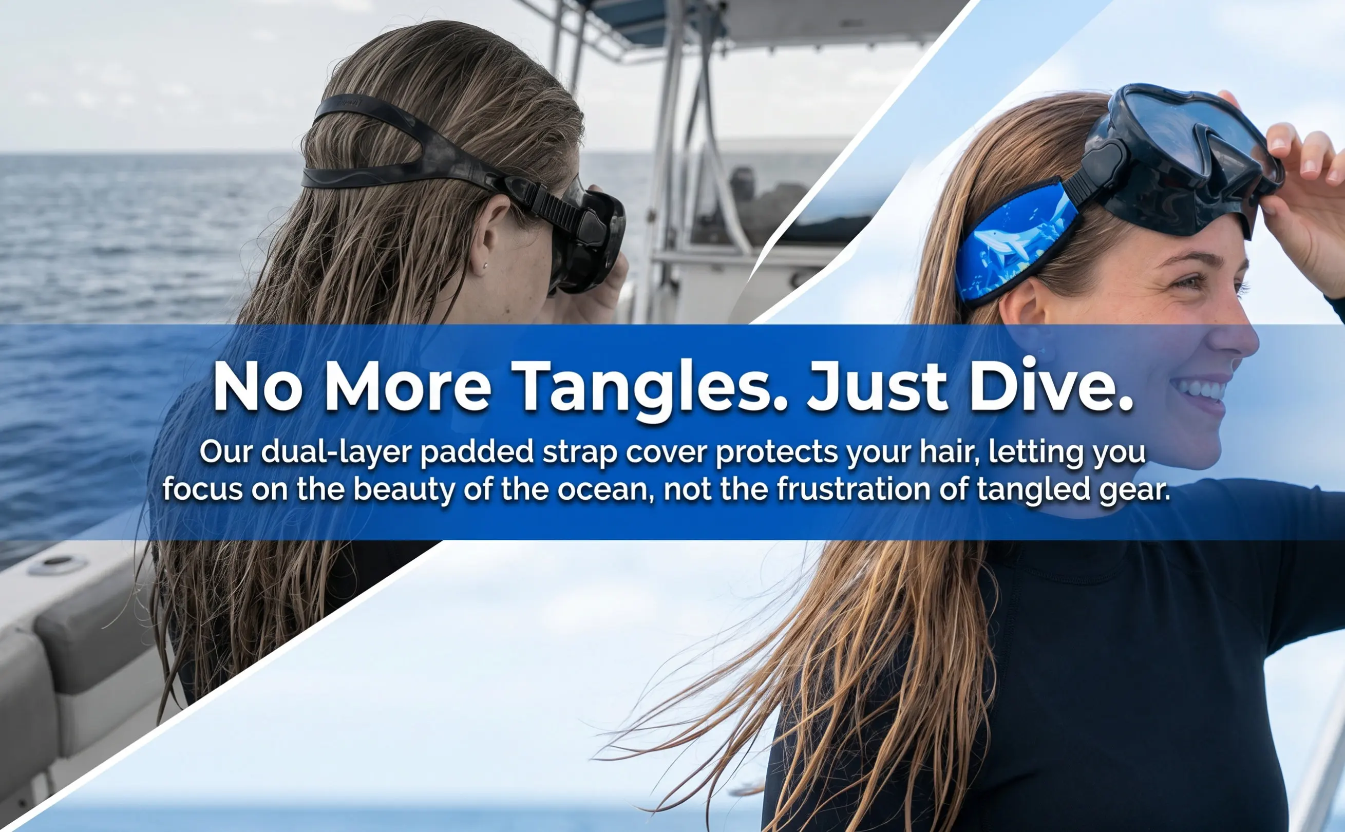 Neoprene Mask Strap Cover Double Layer Hair Protection Scuba Diving Snorkeling Dive Mask Strap Replacement Scuba Hair Cover