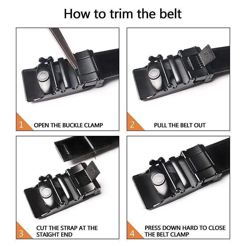 Cintura automatica per uomo d'affari, fibbia regolabile senza foro, cintura sottile in pelle per ufficio/intervista/matrimonio