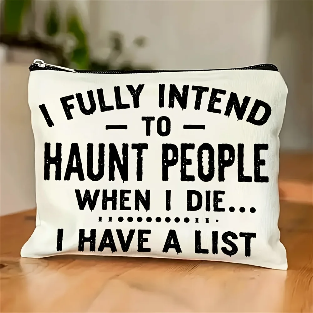 

A Fun Spooky Makeup Bag - Multifunctional Zipper Pouch, Jewelry Storage Bag, Perfect Travel Zipper Small Storage Pouch.
