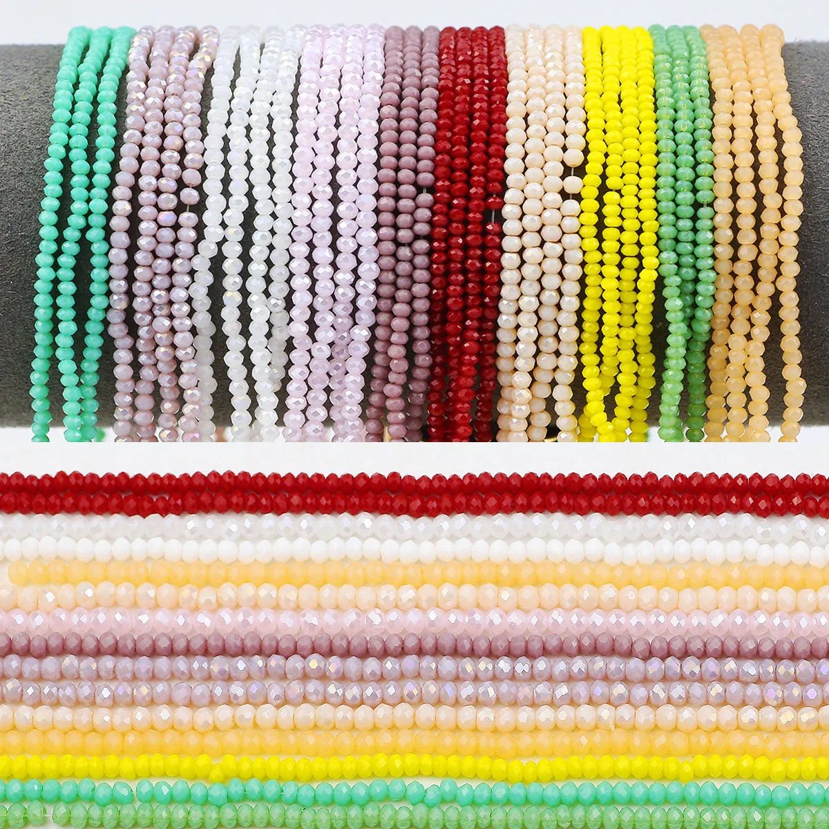 750-150PCS 2,5mm Facettierte Flache Runde Mehrfarbige Kristall Glas Lose Spacer Perlen Für Schmuck Machen Diy Armband halskette Ohrring