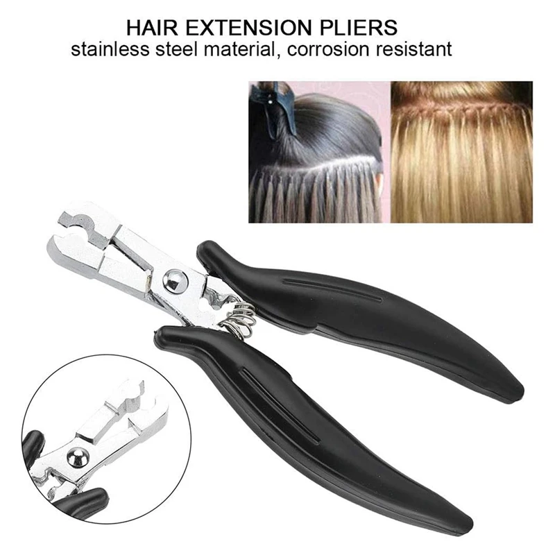 Hair Extension Pliers, Stainless Steel Non Slip Handle Hair Extension Wig Tools