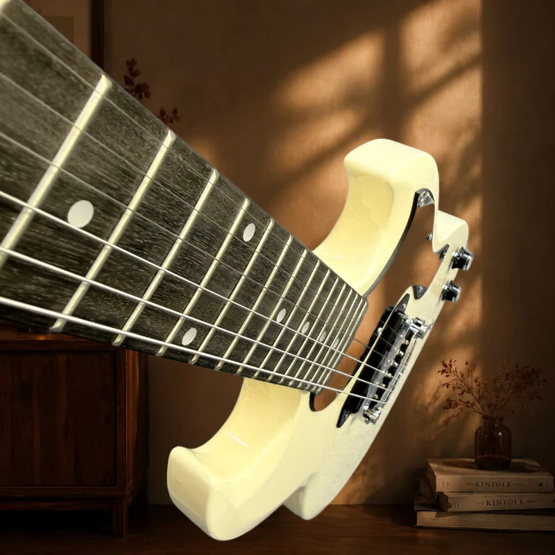 Milk Yellow SGSQ Electric Guitar Fixed Bridge Black Shield Starter Modern Rock Practice Free Shipping