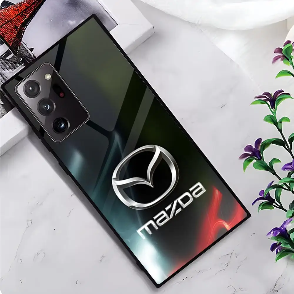 حافظة هاتف M-Mazdas Car MAISTO حافظة هاتف زجاجية لهاتف سامسونج جالاكسي S20 S21 S22 S23 Note20 Ultra Plus Fe