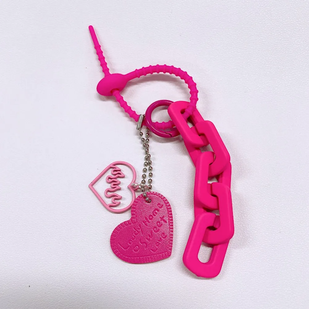 Y2K Sweet Cool Love Heart Shaped Keychain Bag Pendant Hangings Charms Korean Car Keyring Decoration Accessories Gifts Keychains