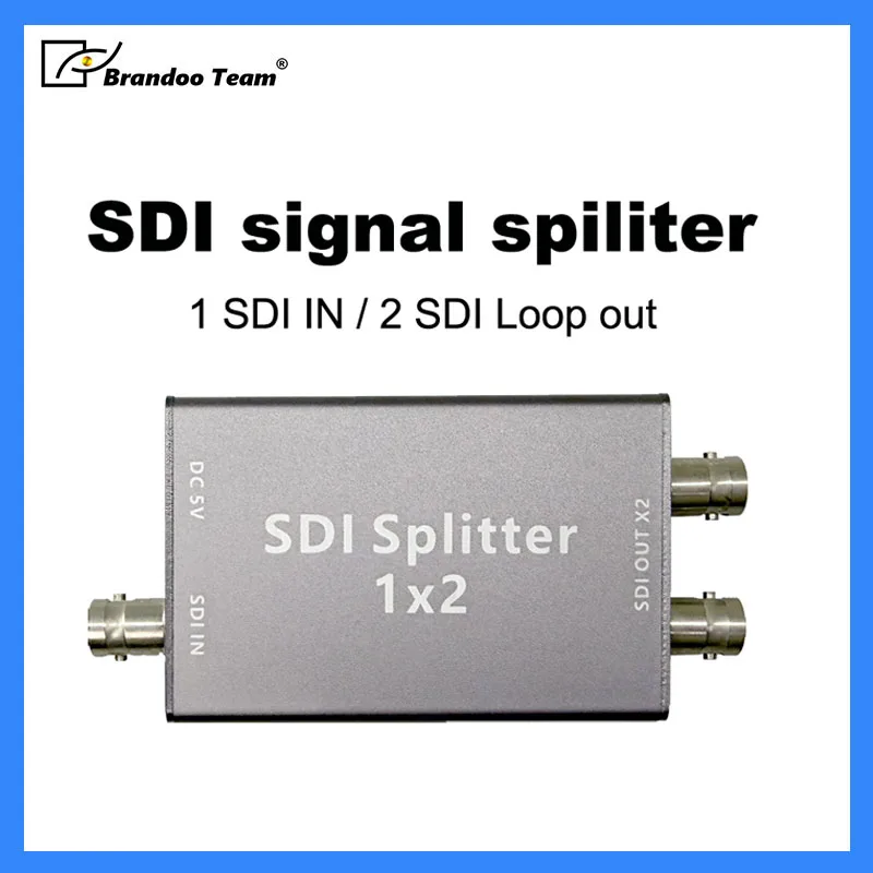 SDI Splitter 3G-SDI /HD-SDI Full HD 1080P 1 Single Input 2 Out SDI Out Splitter 1x2 Supports SDI Loop out Industrial-grade Chip