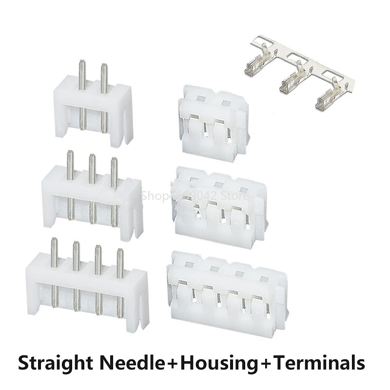 10Set EH2.5 Connector 2.54mm Straight/Curved Needle Pin Header Socket+Housing +Terminals Pitch Shell 2/3/4/5/6/7/8/9/10P