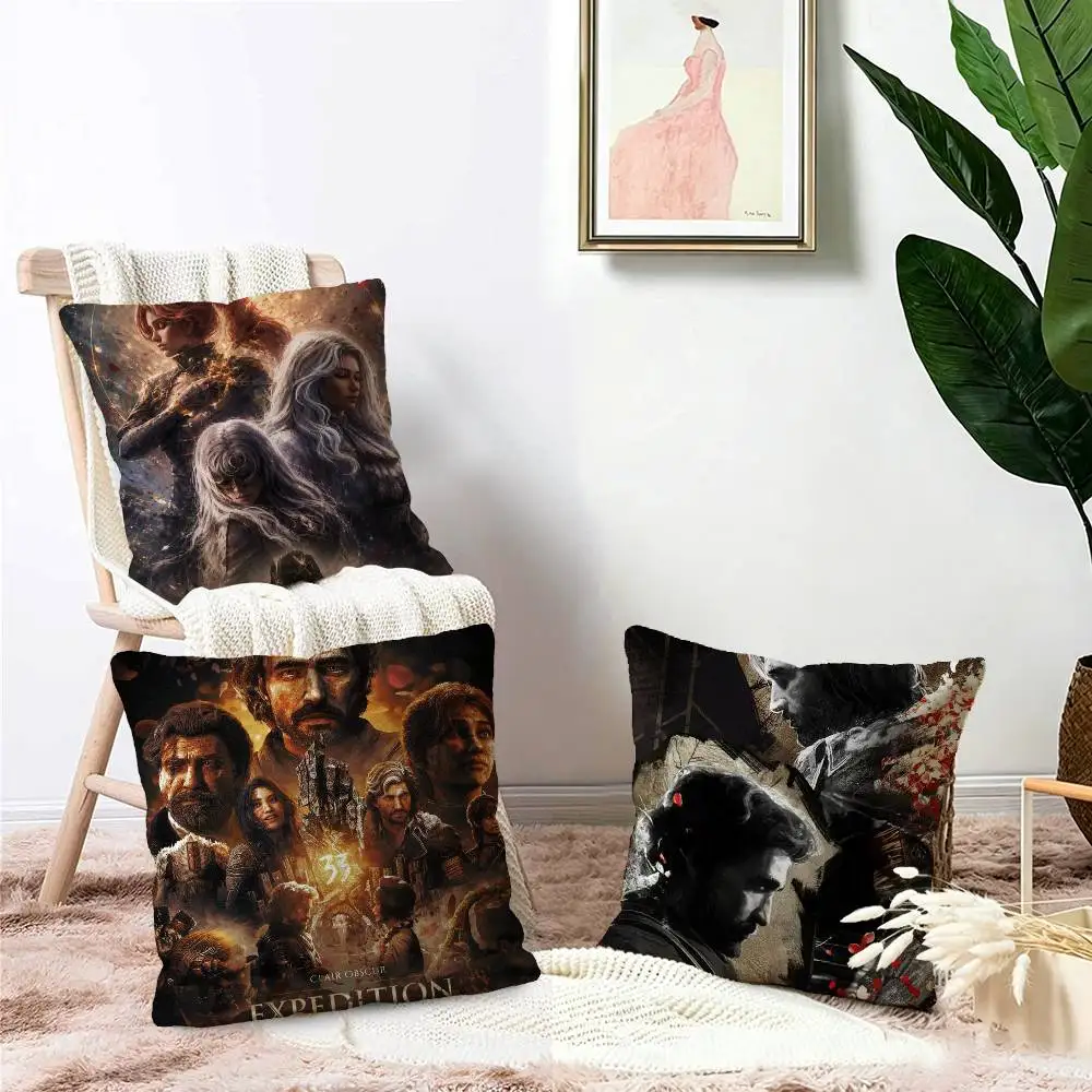 Clair Obscur Expedition 33 Pillow Cushion Cover Pillowcase Living Room Sofa Home Decor Customized