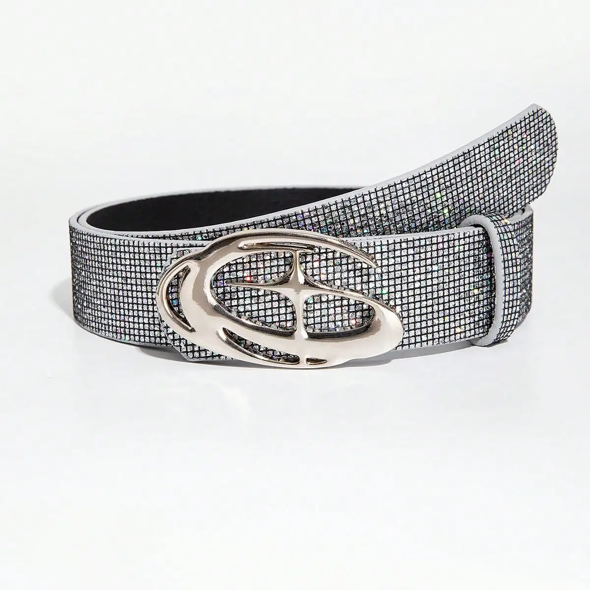 1pc women's Y2K millennial-style rhinestone slim belt with hollow-shaped buckle, sparkling for everyday wear and commuting