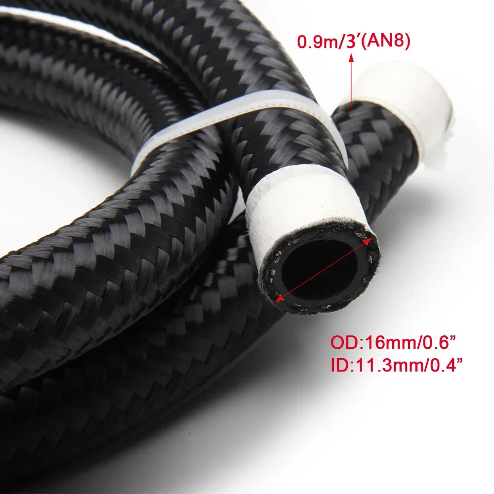 PTFE High Temperature Fuel Hose Oil Gas Cooler Hose Line Pipe Tube Nylon Stainless Steel Braided Inside CPE Rubber Brake Hose