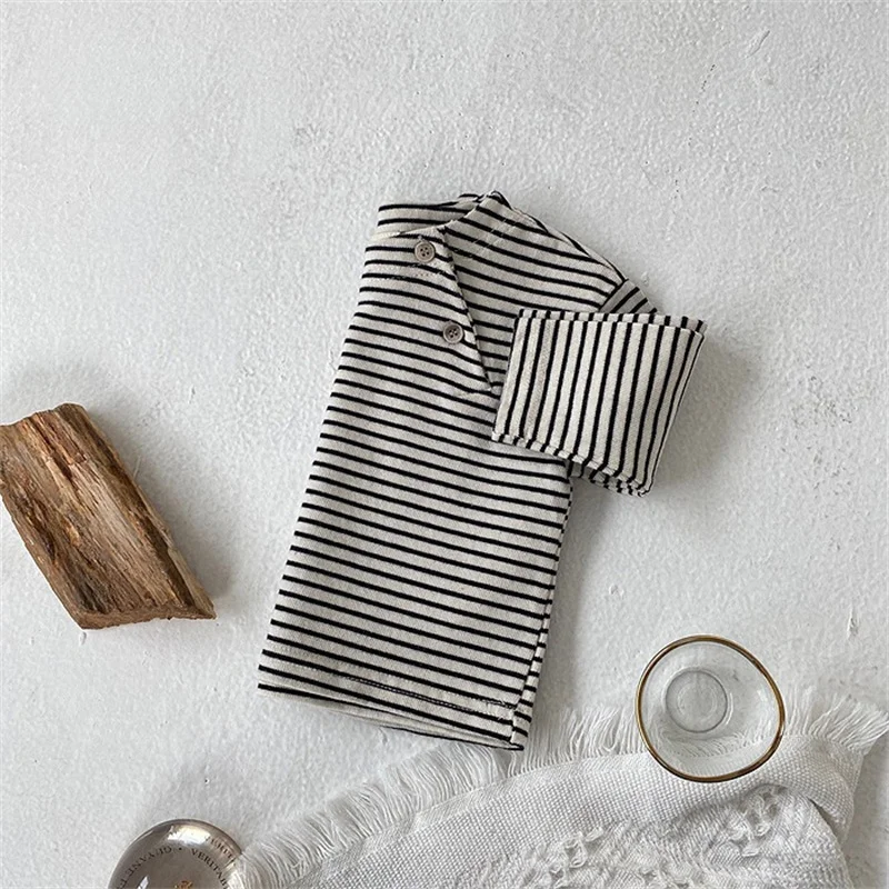 Baby Cotton Spring Fashion Striped T-Shirts Kids Baby Boys And Girls Long Sleeve Casual Autumn Clothing