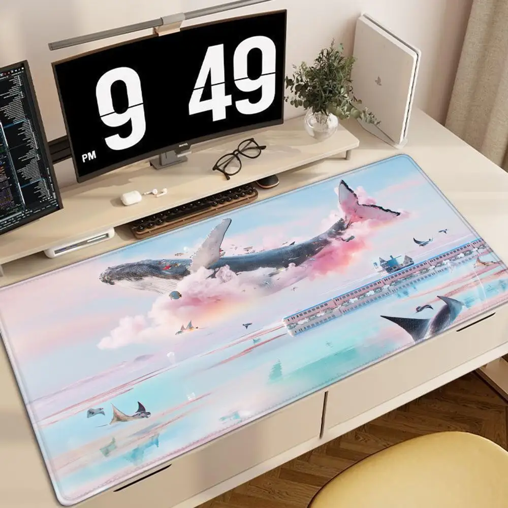 Pink Aesthetic Anti-slip Mousepads Cute Mousepad Kawaii Large Mouse Mat Big Desk Pads Non-Slip Rubber Mouse Pad Big Keyboard Mat