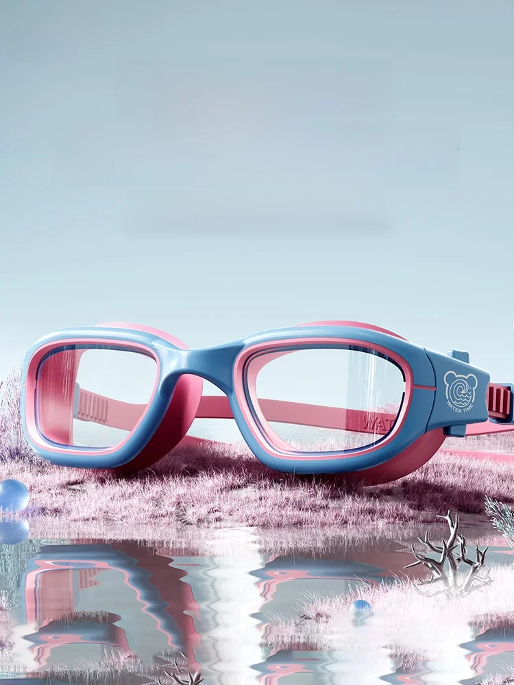 watertime-kids-swimming-goggles-anti-fog-high-definition-boys-and-girls-waterproof-swimming-goggles-and-cap-set-equipment