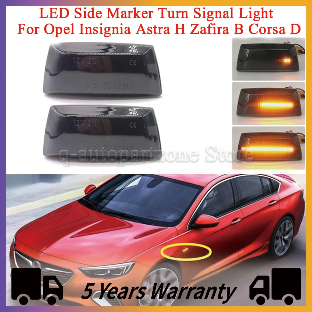 Car Dynamic Side Indicator LED Repeater Turn Signal Marker Light Lamp For Opel Adam Astra H GTC VXR Corsa D For Holden Barina