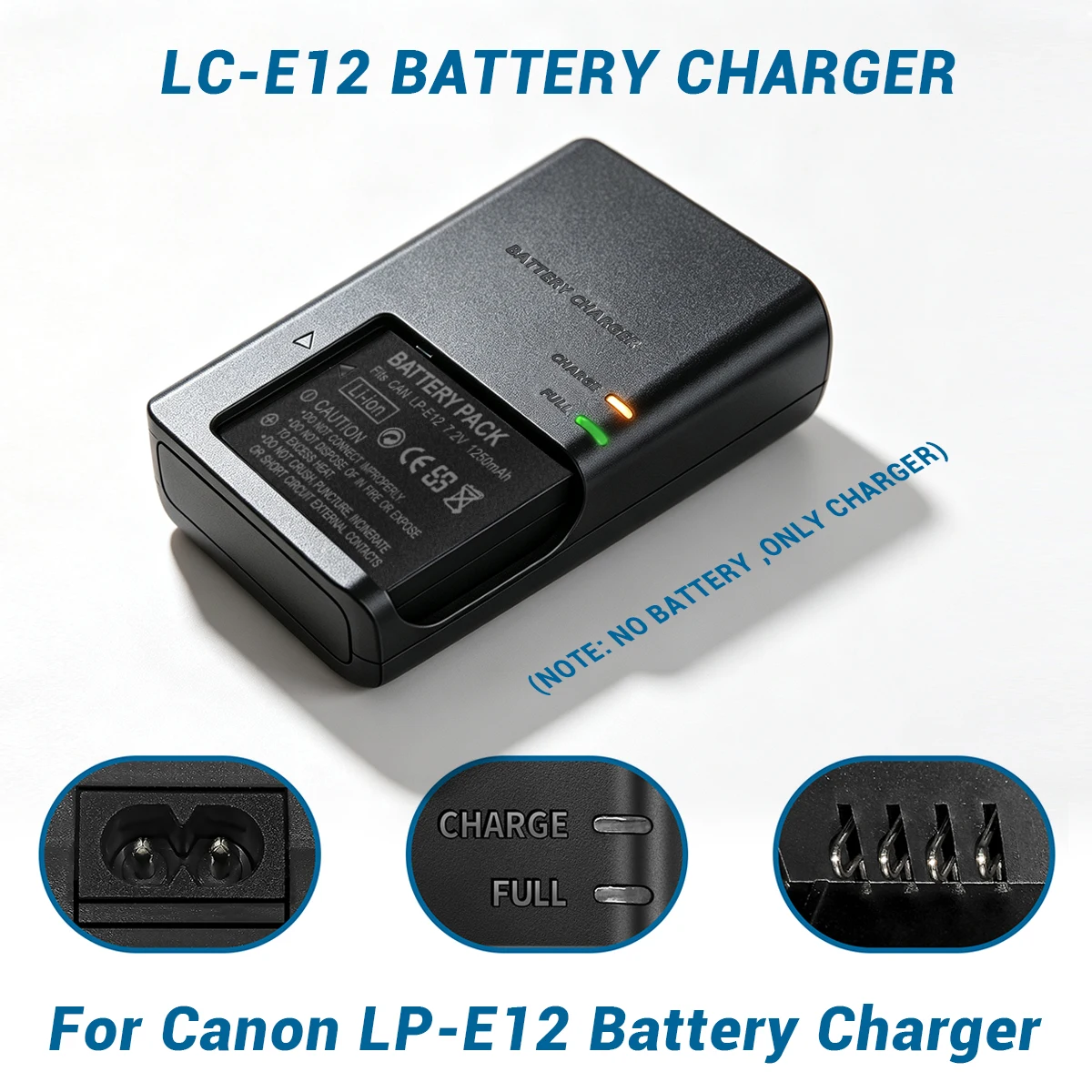 LC-E12 LC-E12E Charger for Canon LP-E12 Battery EOS M,M2,M10,100D,M200,M50,M50II,M10,M100,SX70,Rebel SL1,Kiss X7 cameras LPE12